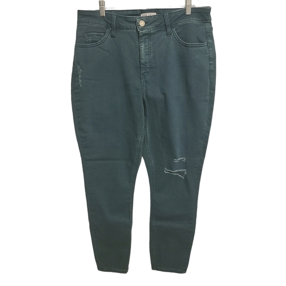Ava &Viv | Women's Green High Waist Distressed Skinny Jeans (Size 14W) - Picture 1 of 10